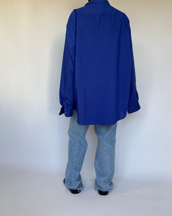 VINTAGE BLUE BUTTON DOWN LONG SLEEVE SHIRT 3266