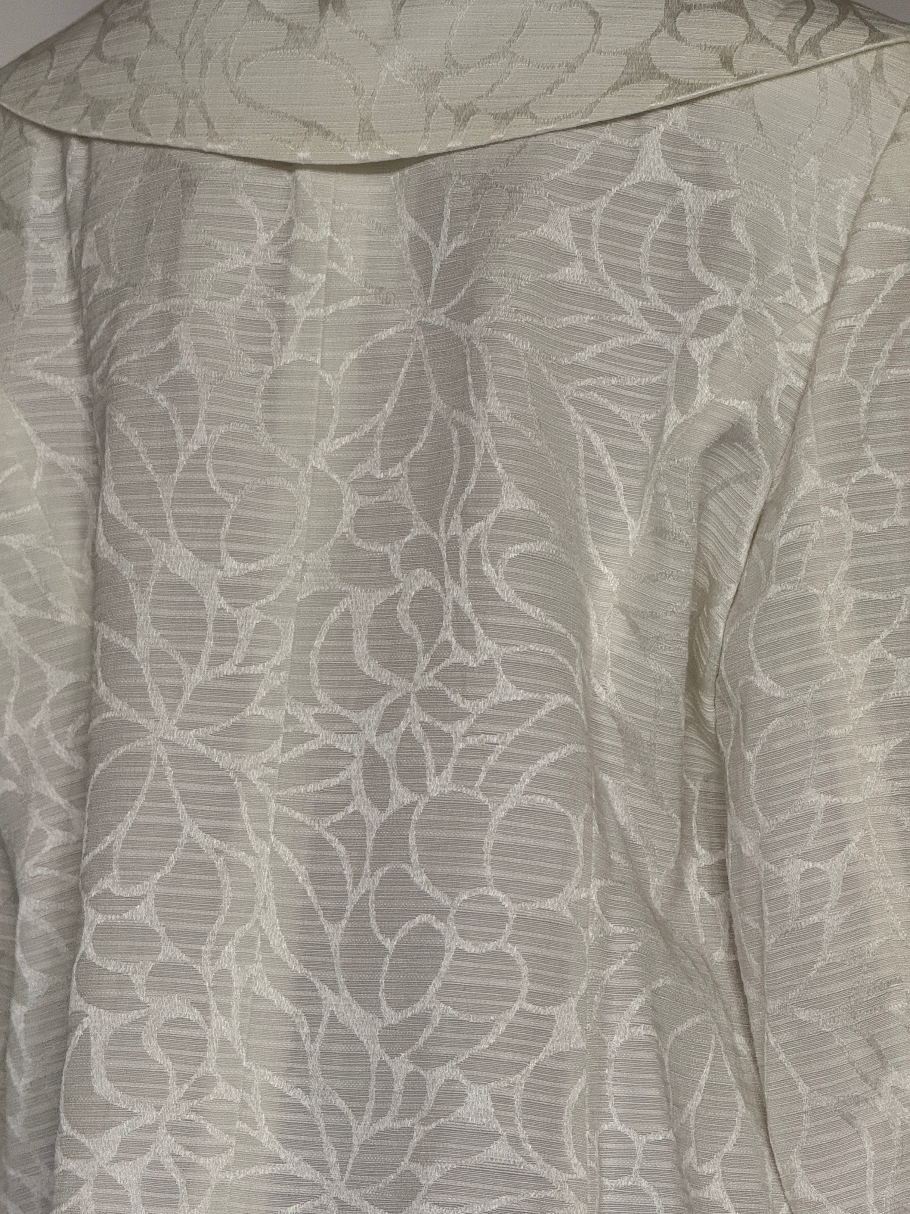 Vintage ivory floral jacquard cropped blazer back view
