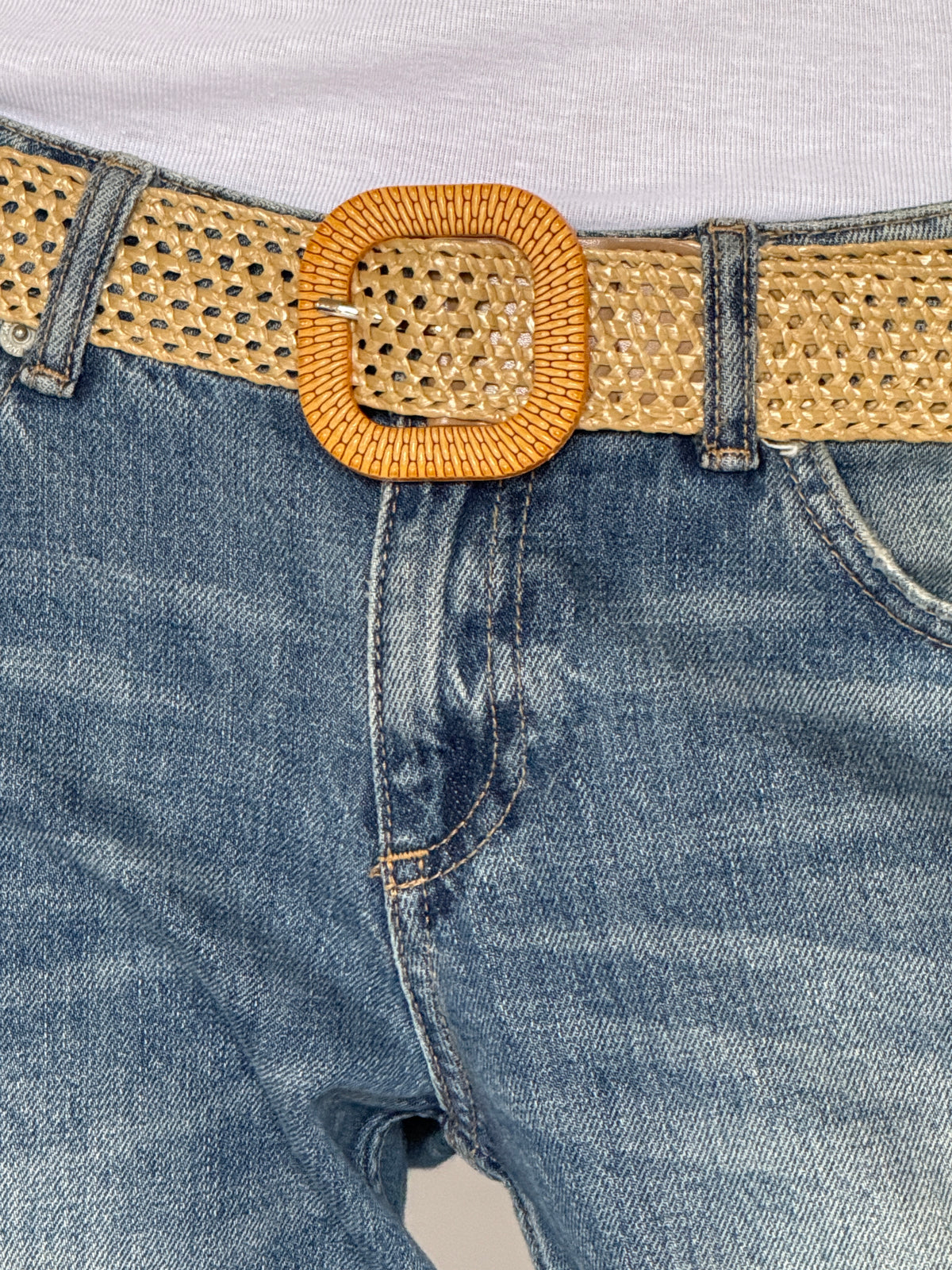 Vintage Woven Straw-Style Belt 8233