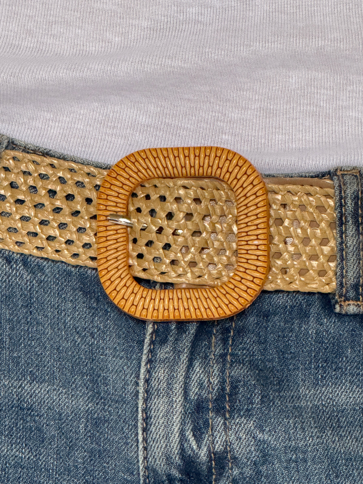 Vintage Woven Straw-Style Belt 8233