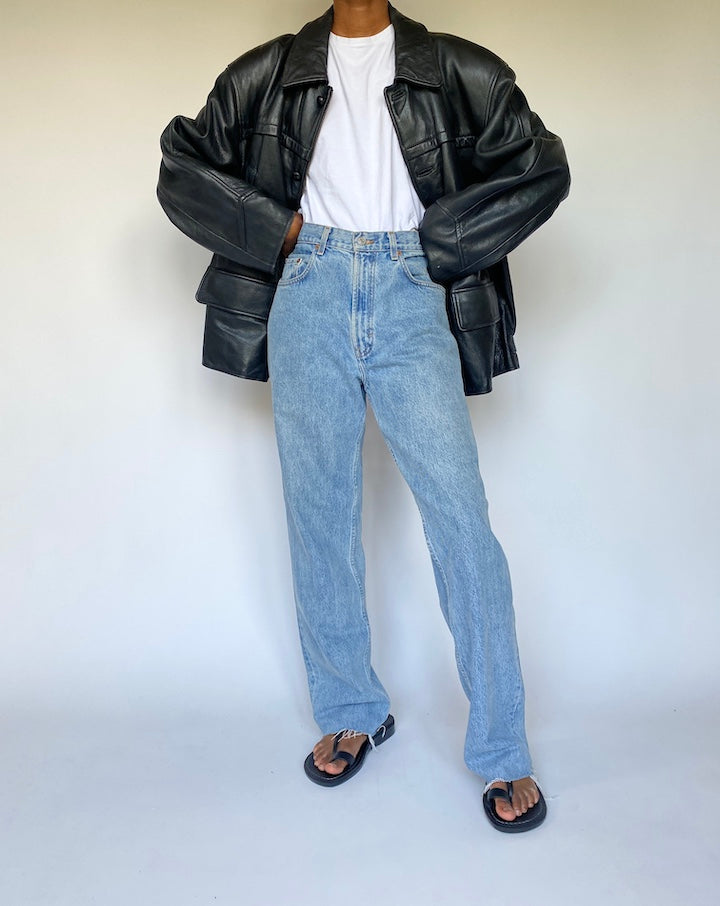 VINTAGE BLACK LEATHER JACKET 3673