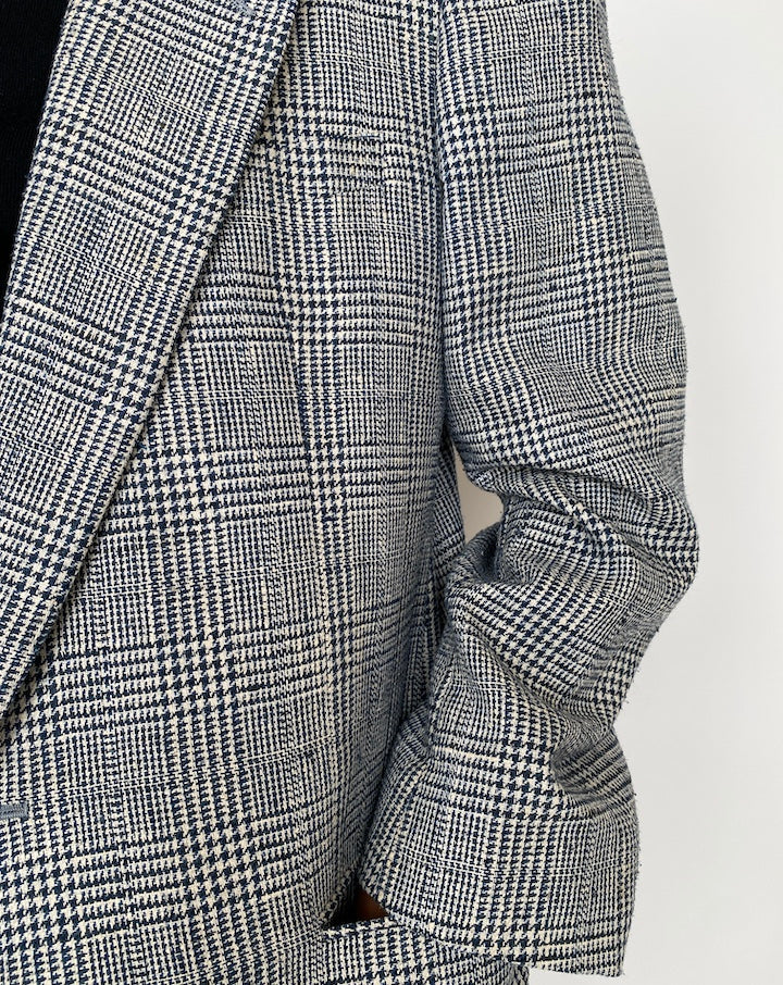 VINTAGE OVERSIZED SILK BLENDED BLAZER 2094