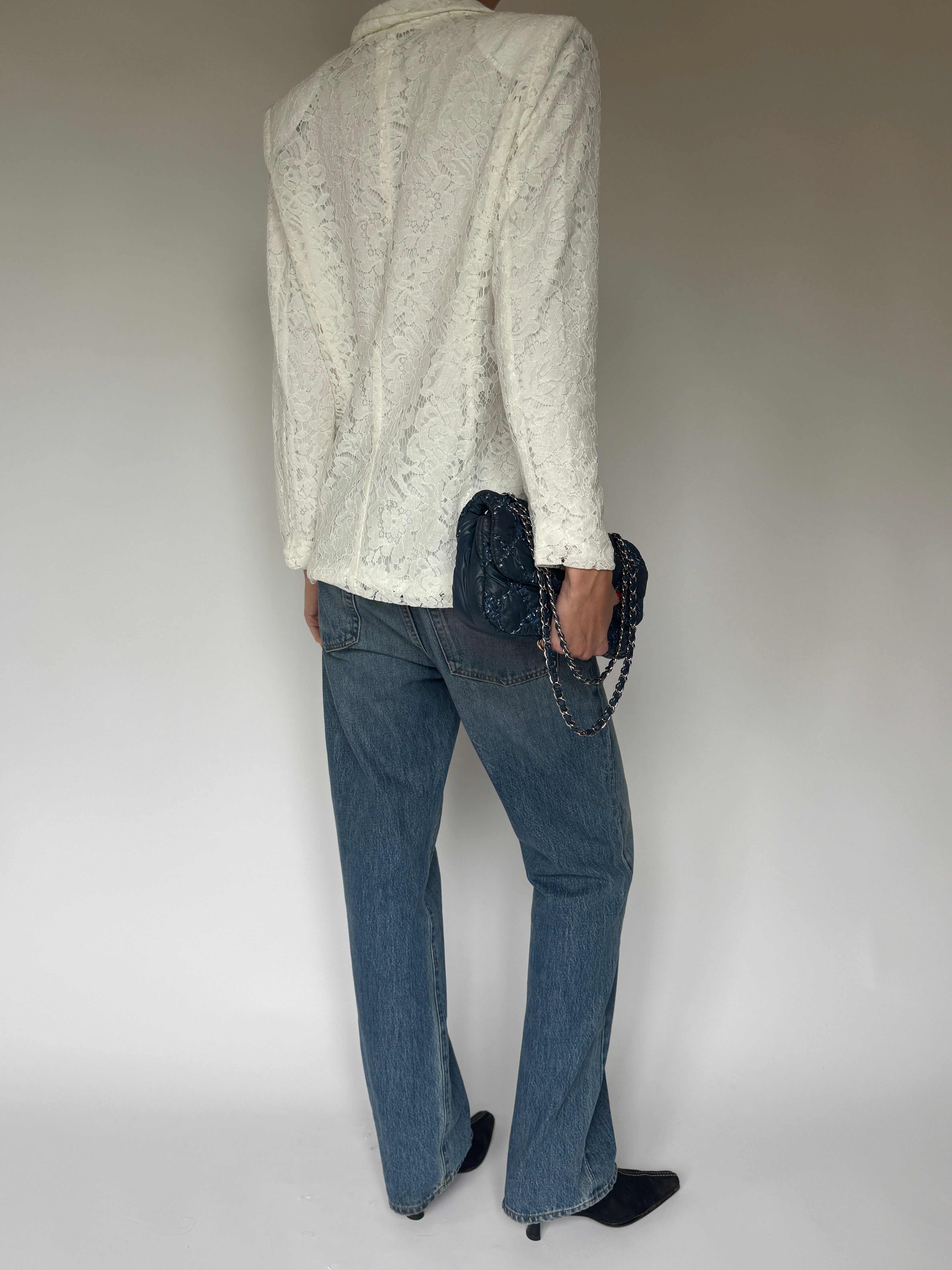 Vintage White Lace Blazer 7087