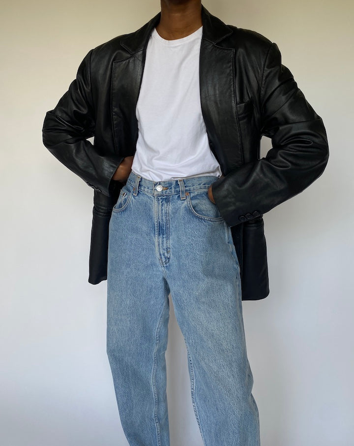 VINTAGE BLACK LEATHER JACKET 3675