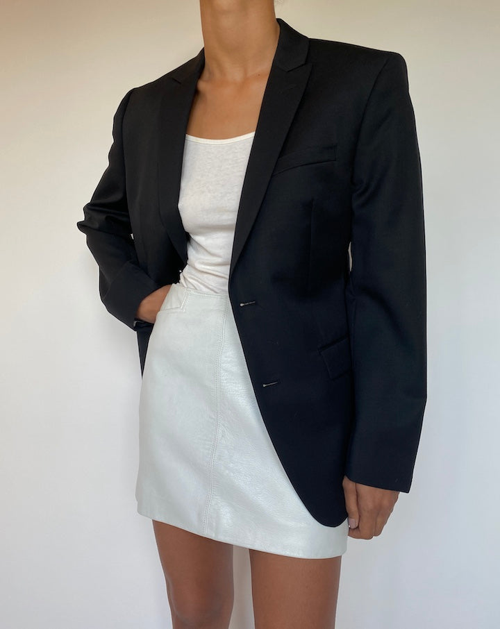 VINTAGE BLACK WOOL BLAZER 2693