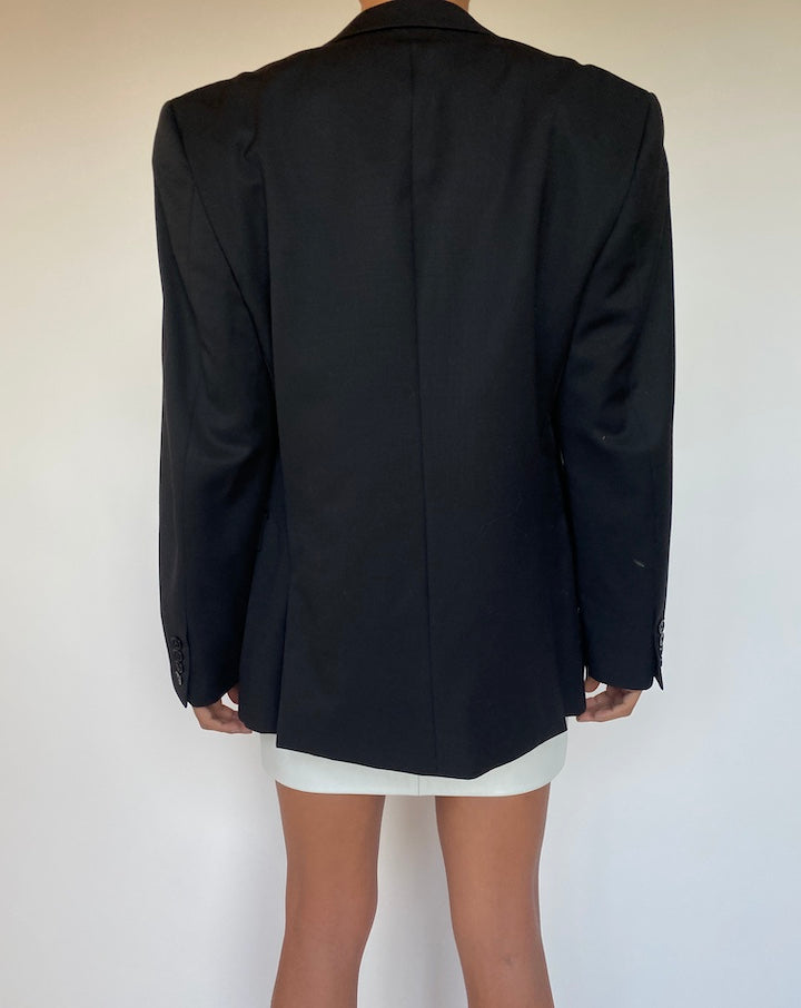 VINTAGE BLACK WOOL BLAZER 2693