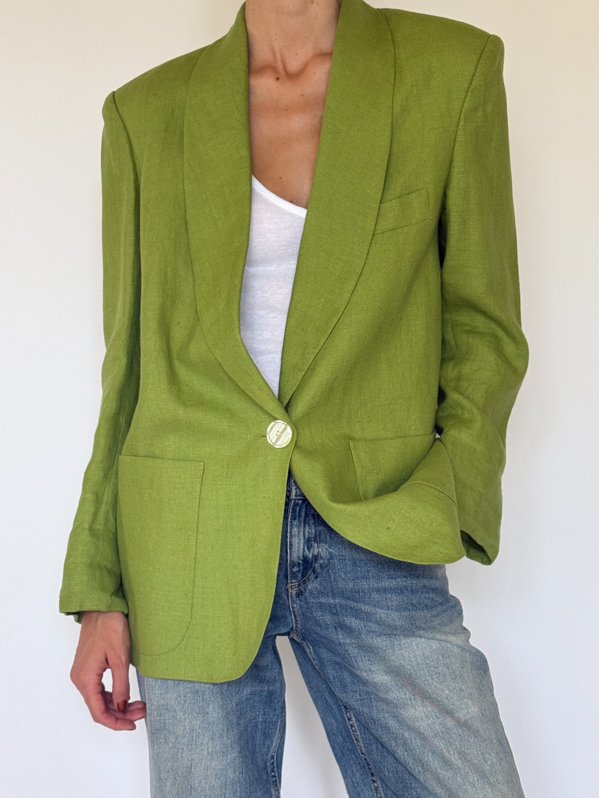 Vintage chartreuse blazer final angle