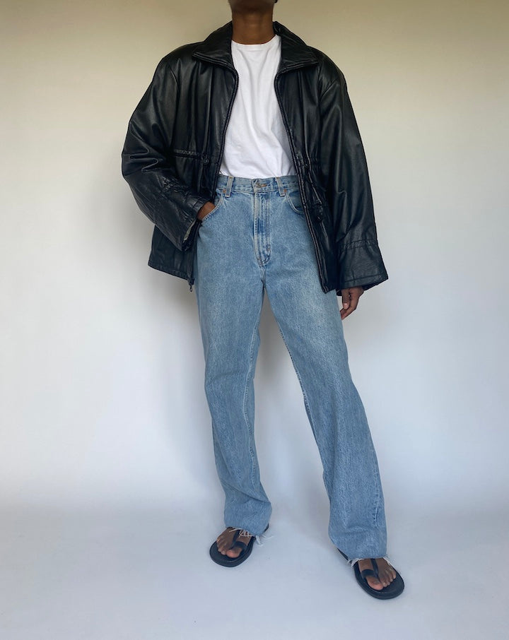 VINTAGE BLACK LEATHER JACKET 3079