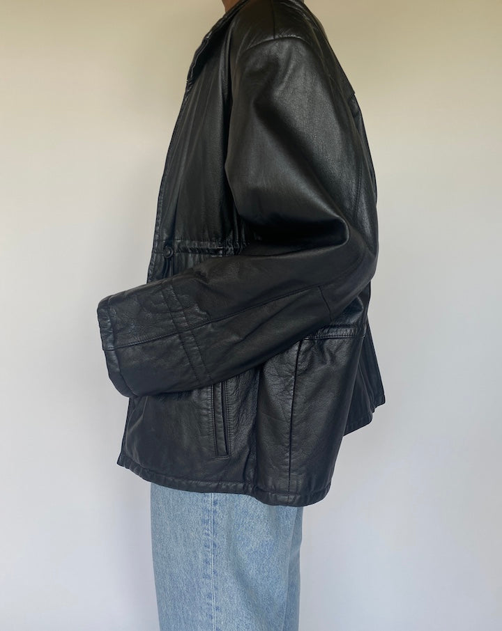VINTAGE BLACK LEATHER JACKET 3079