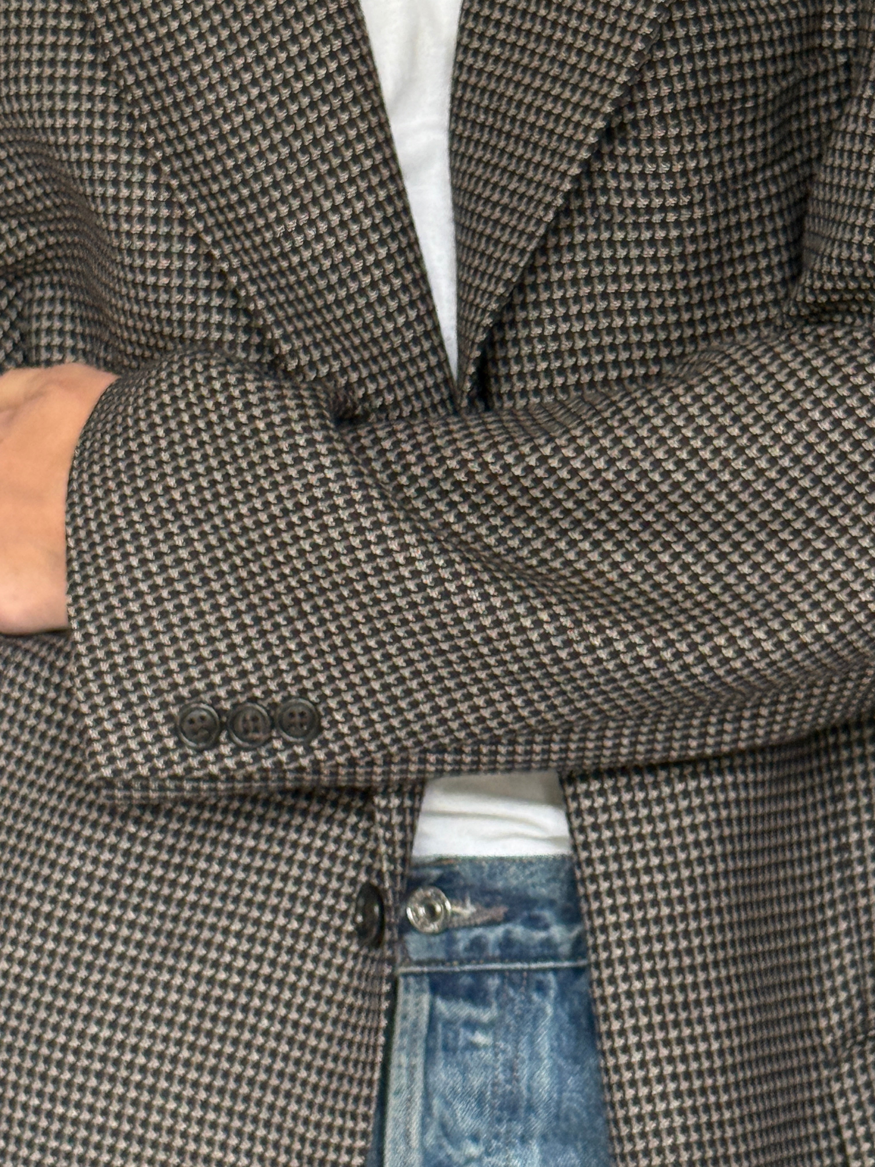 Vintage Houndstooth Wool Blazer 6693