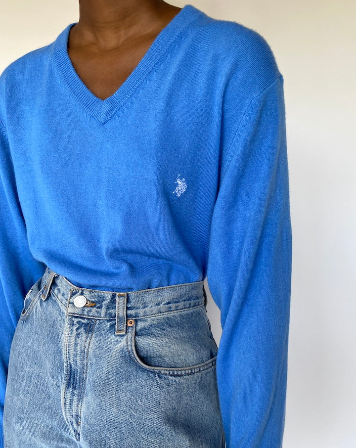 VINTAGE V-NECK LONG SLEEVE SWEATER 3148