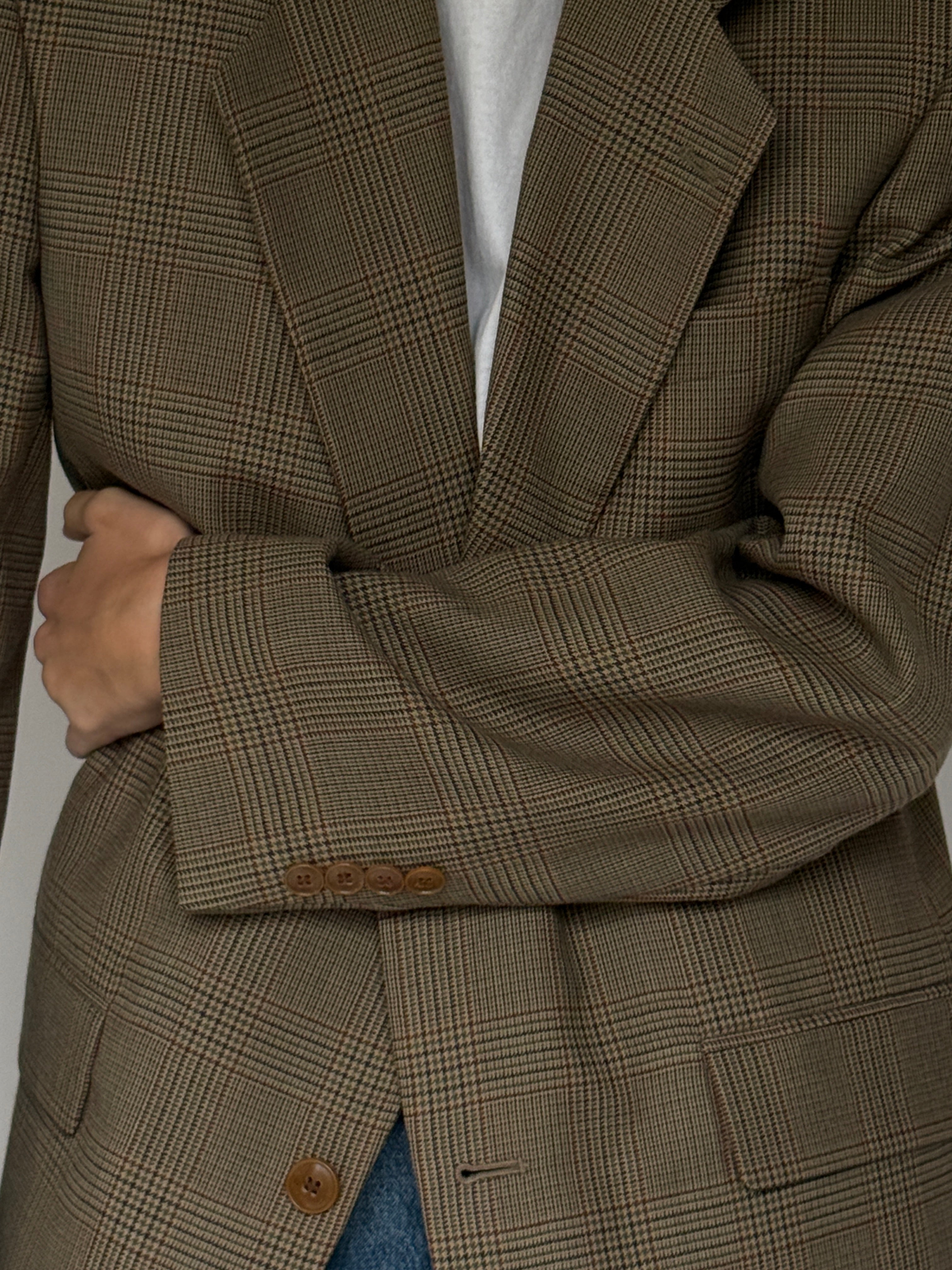 Vintage Plaid Oversized Blazer 6277