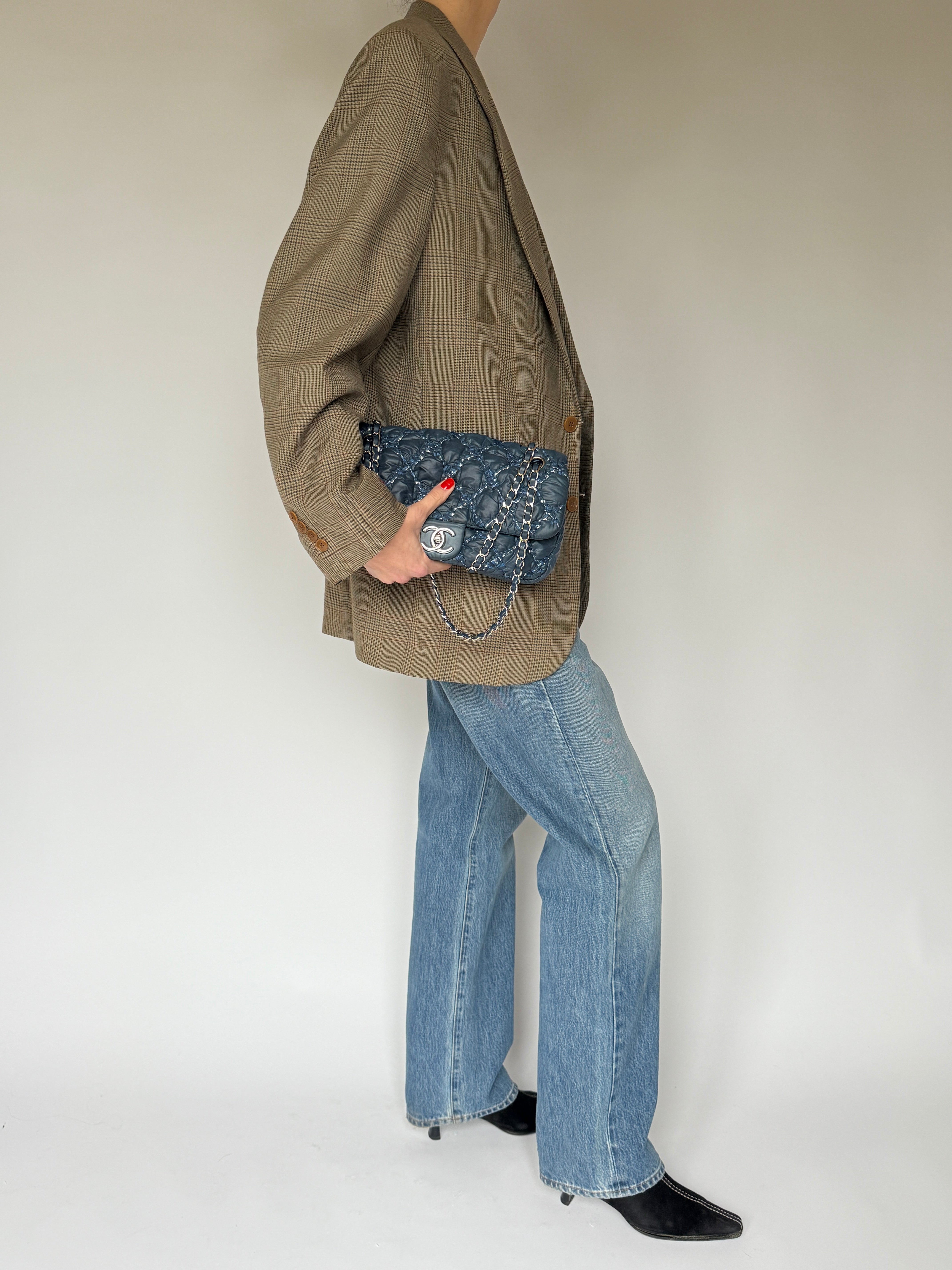 Vintage Plaid Oversized Blazer 6277