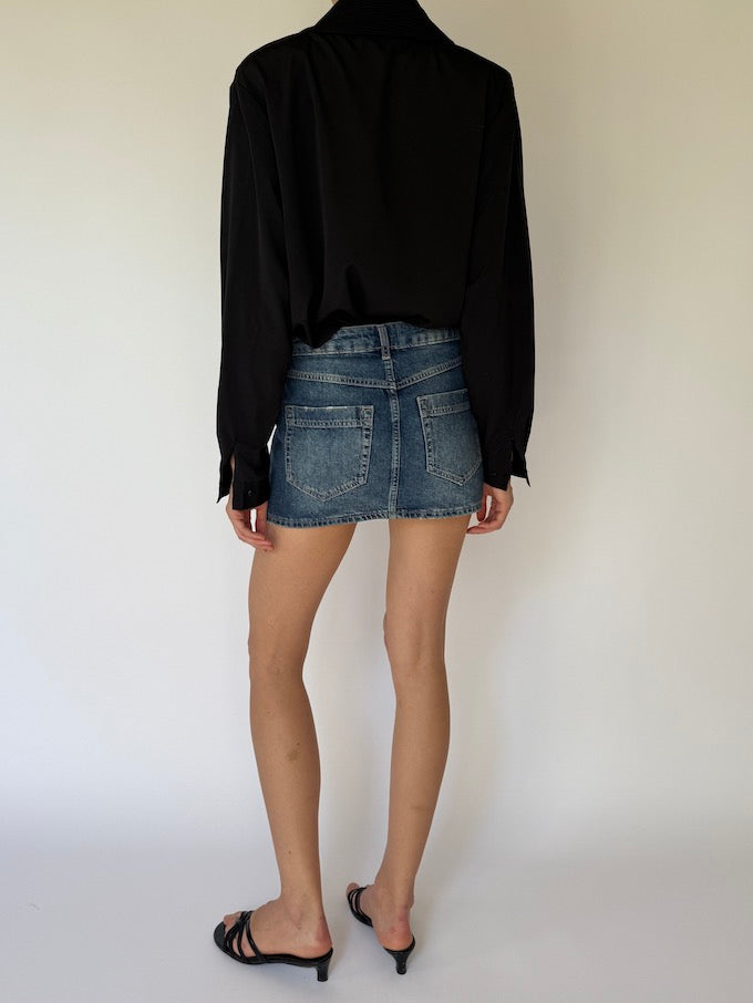Vintage Black Long-Sleeve Blouse 5231