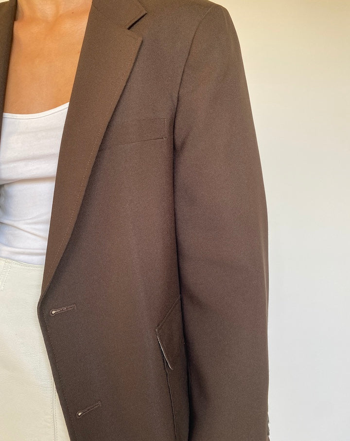 VINTAGE BROWN SINGLE BREASTED BLAZER 2121