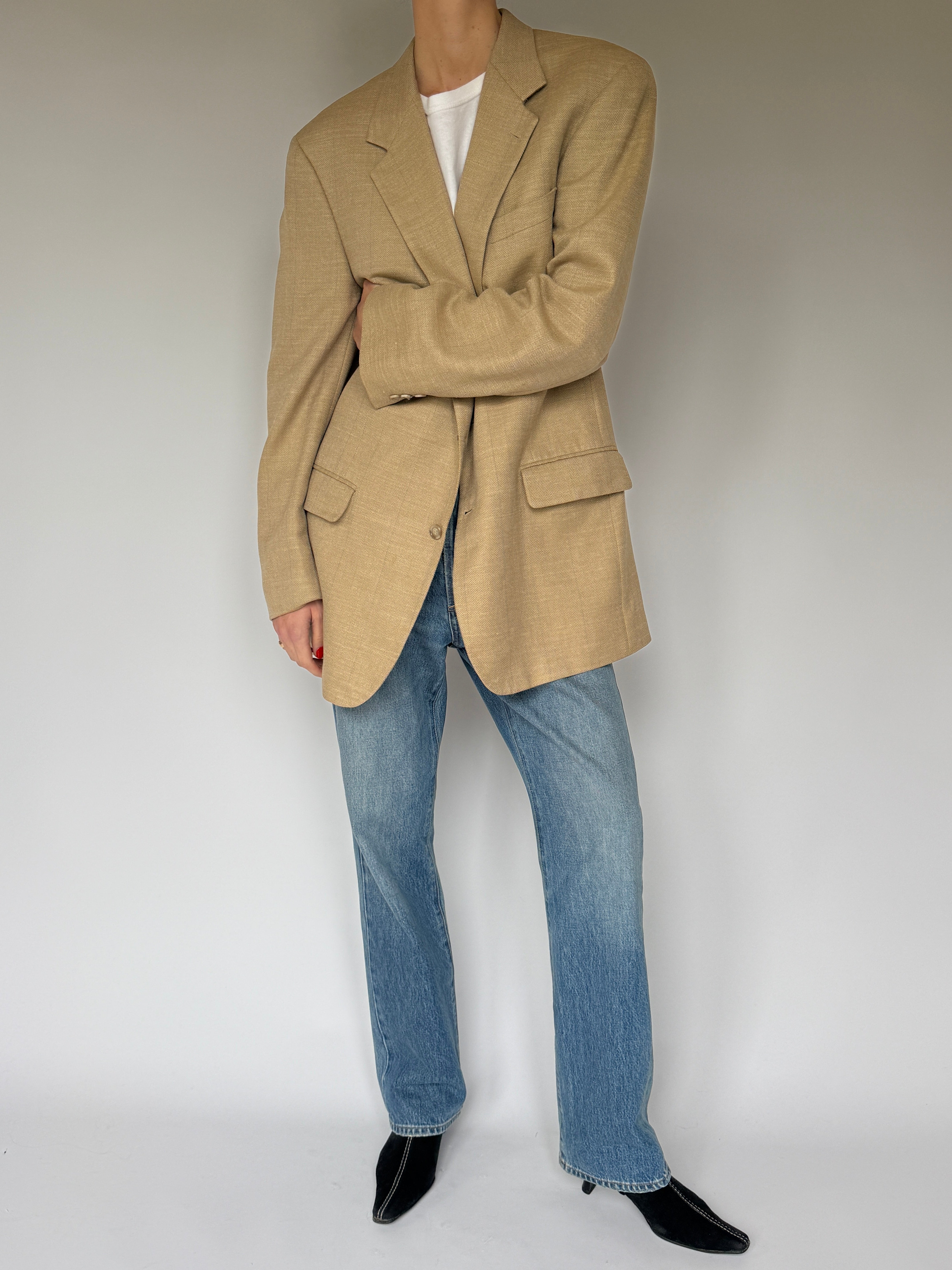 Vintage Oversized Blazer Camel 6676