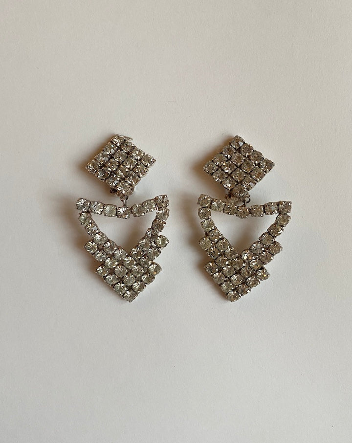 VINTAGE DANGLE RHINSTONE EARRINGS