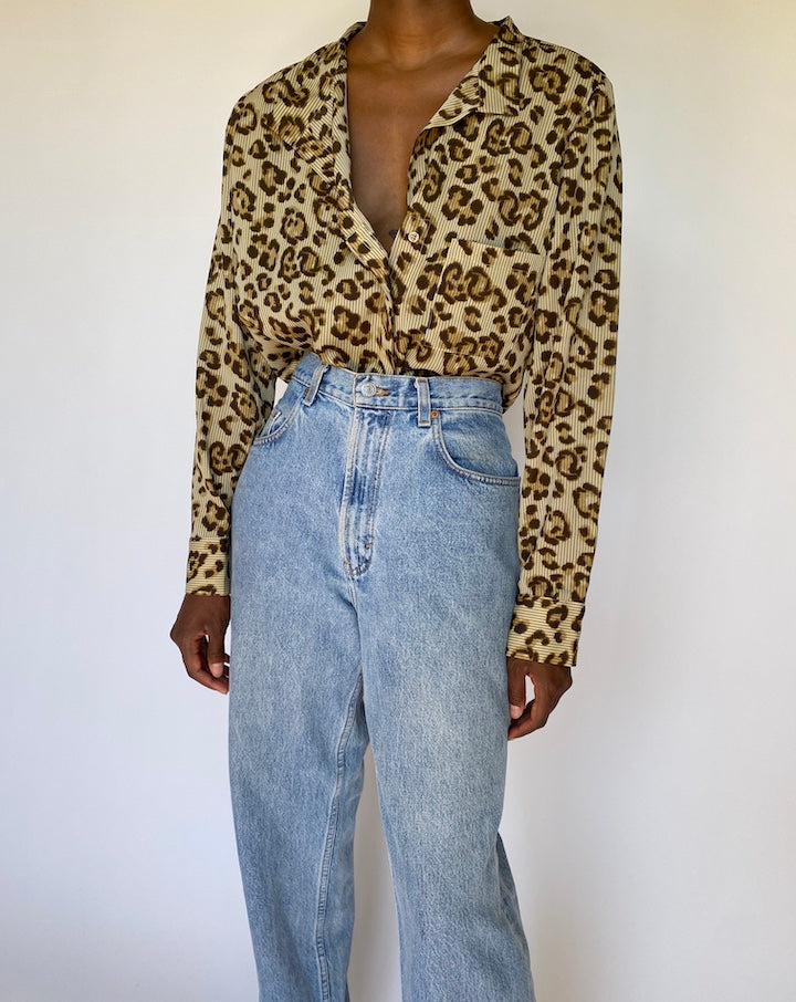VINTAGE ANIMAL PRINTED BLOUSE 2907