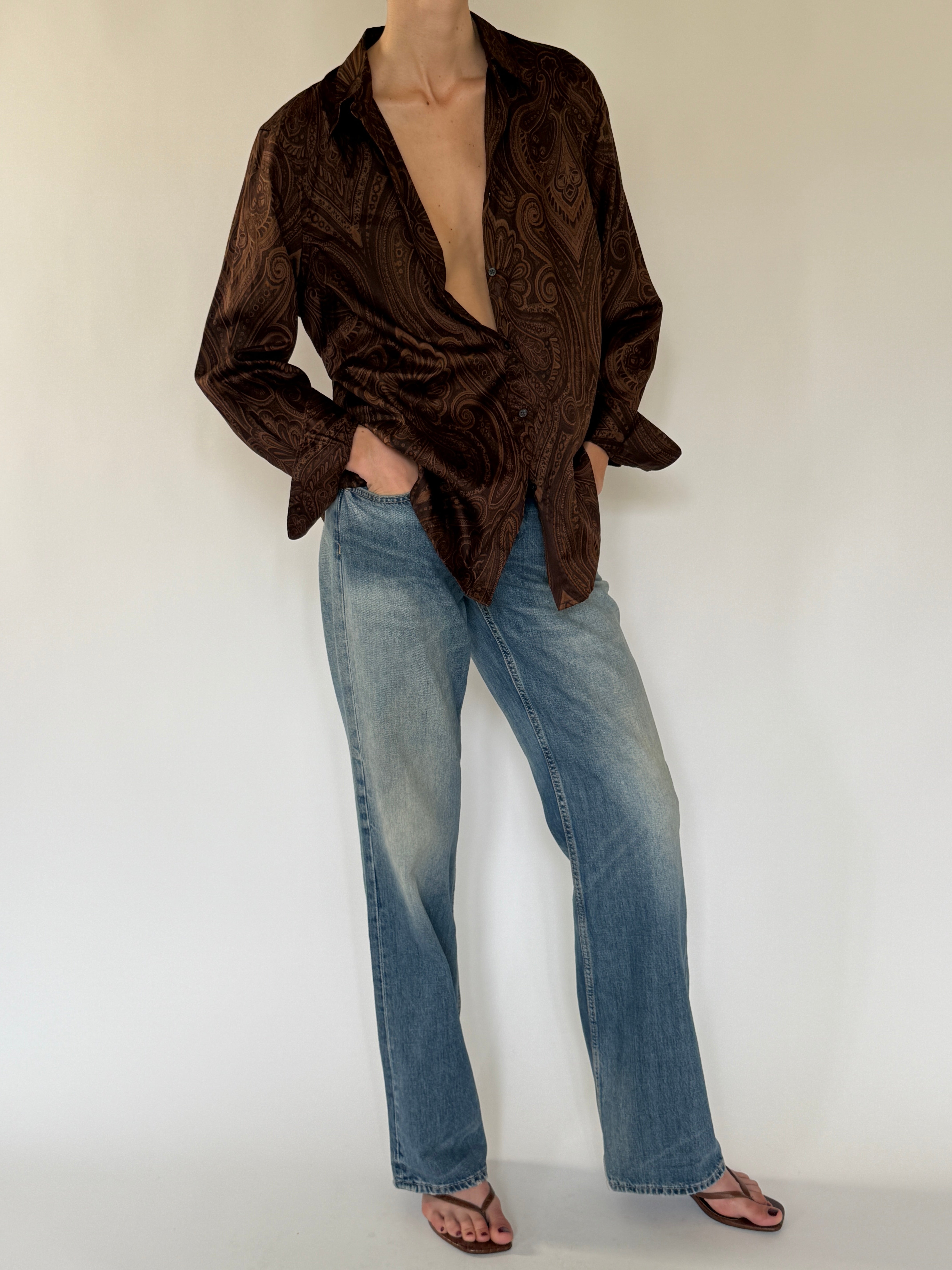 Vintage Ralph Lauren paisley shirt styled with denim