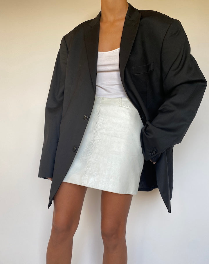 VINTAGE OVERSIZED BLACK WOOL BLAZER 2191