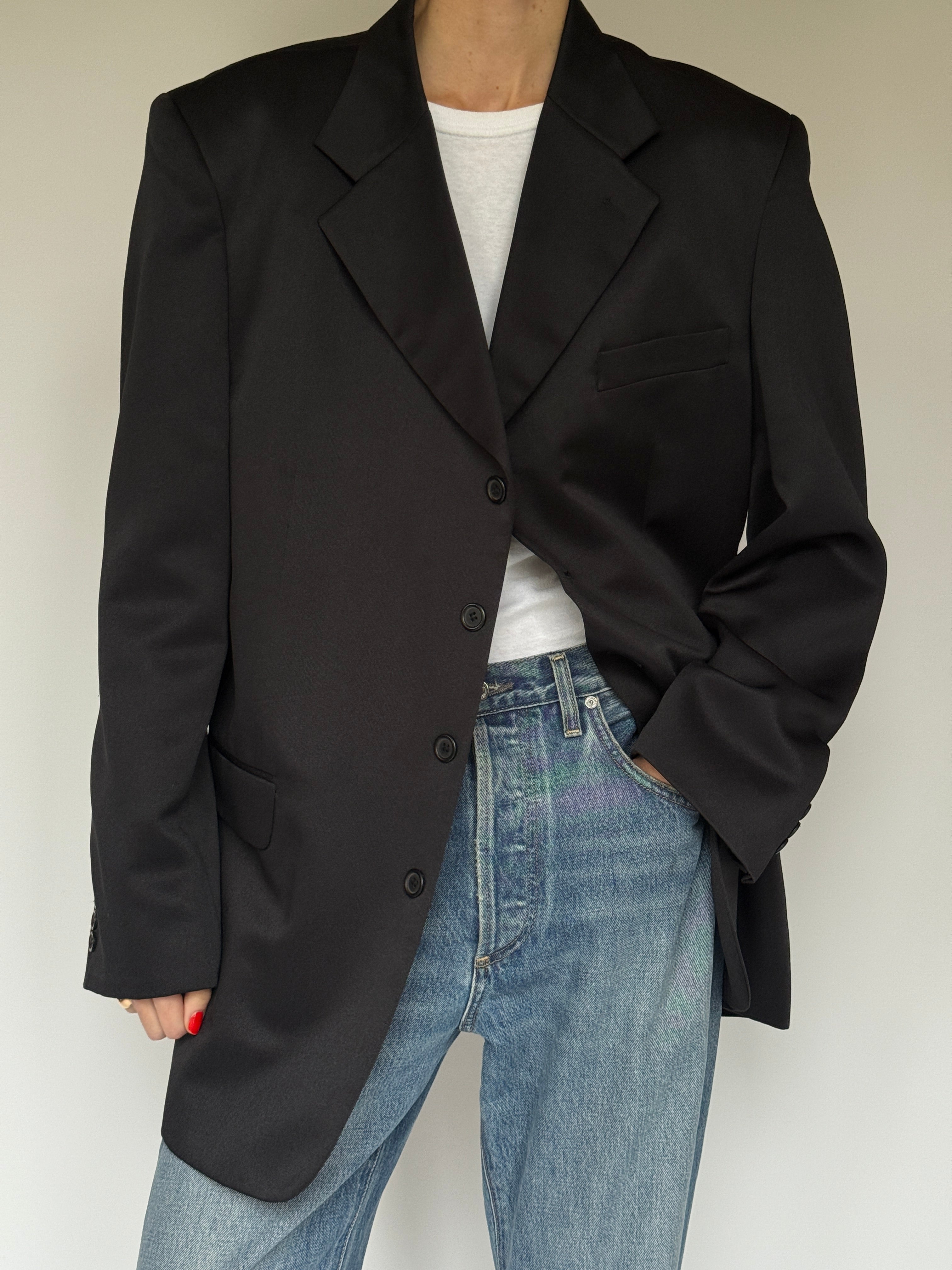 Vintage Oversized Blazer Black 5990