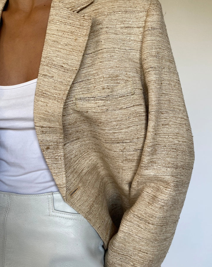 VINTAGE BEIGE SILK BLAZER 2518