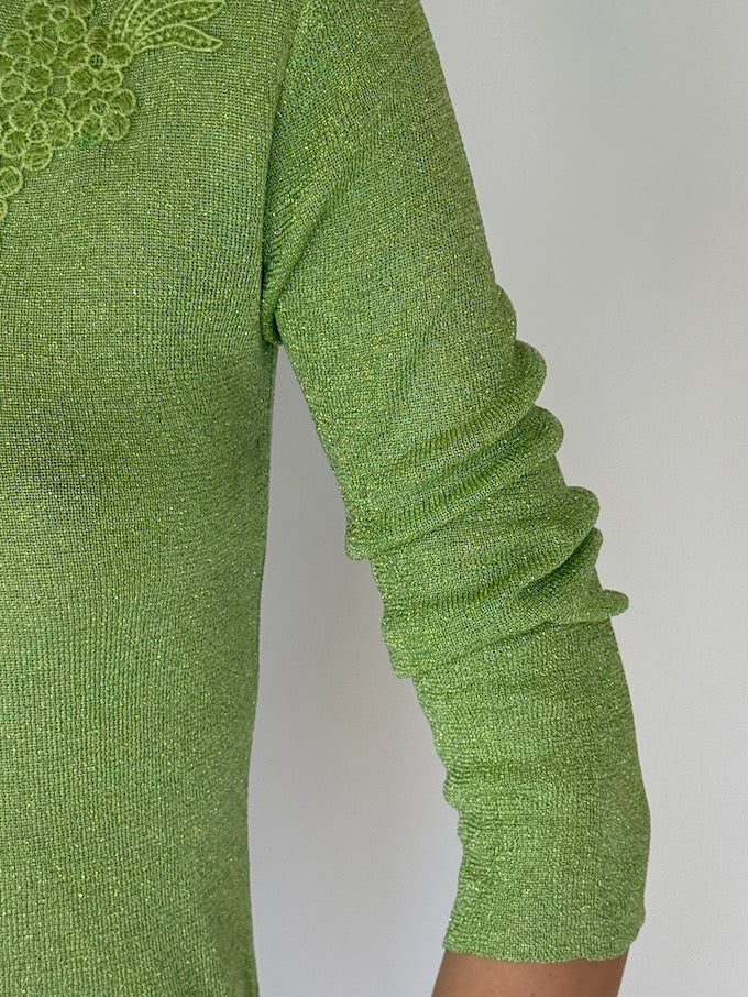 Vintage Green Top With Detailed Front 35277