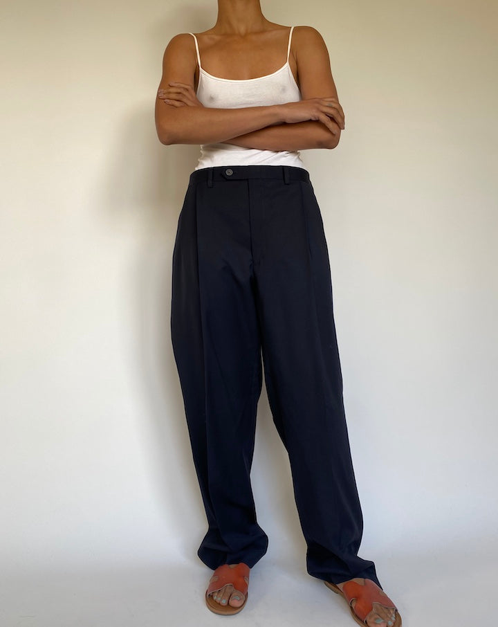 Vintage Oversized Navy Suit Pants 2701