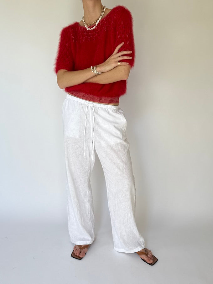 Vintage Red Short Sleeve Sweater 4353