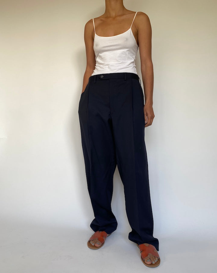 Vintage Oversized Navy Suit Pants 2701