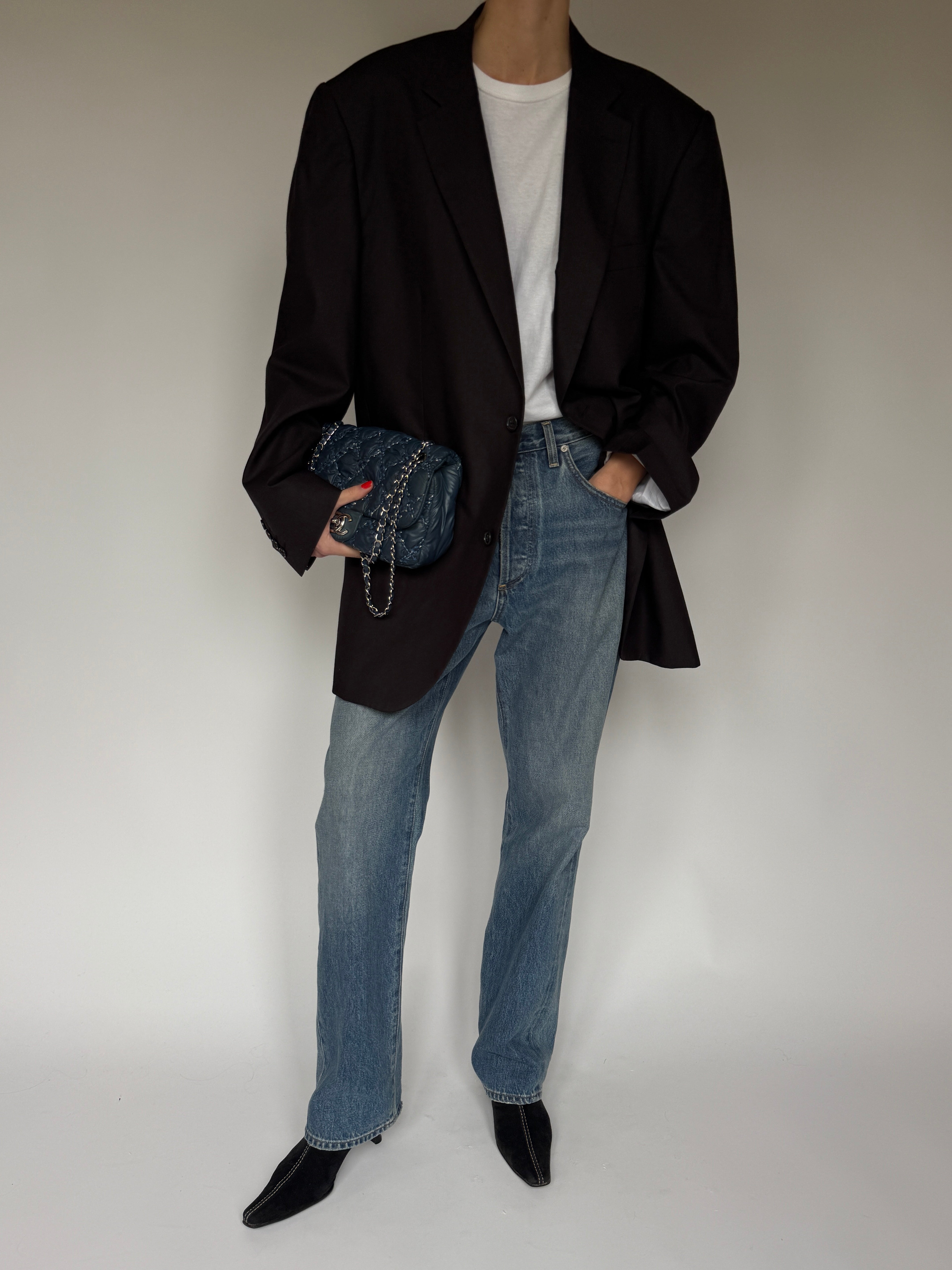 Vintage Oversized Blazer Dark Brown 6678