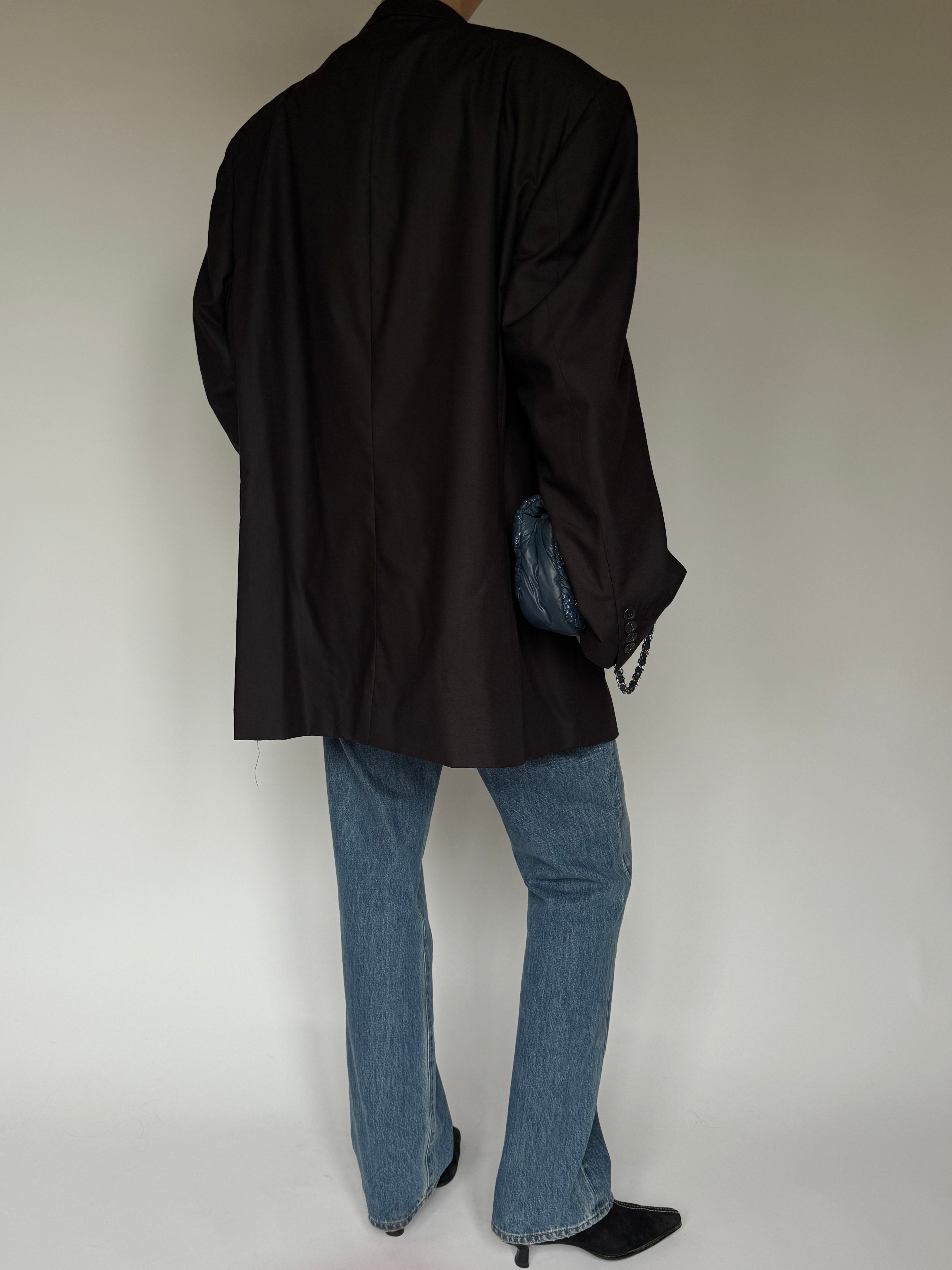 Vintage Oversized Blazer Dark Brown 6678