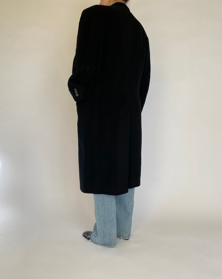 VINTAGE LONG BLACK COAT 4533