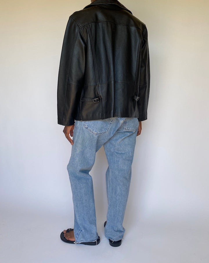 VINTAGE BLACK LEATHER JACKET 3685