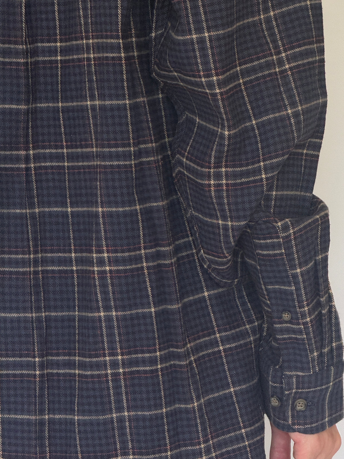 Vintage Plaid Flannel Shirt Navy 8244