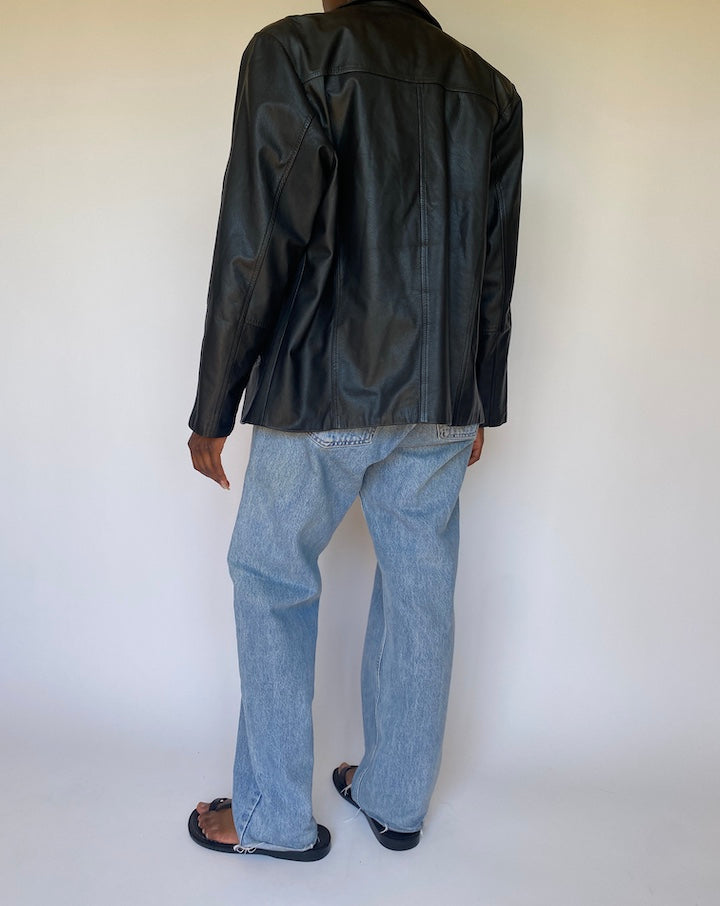 VINTAGE BLACK LEATHER JACKET 3687