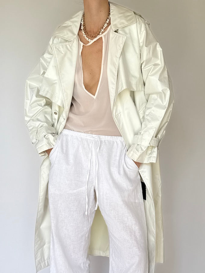 VINTAGE TRENCH COAT WHITE 6187
