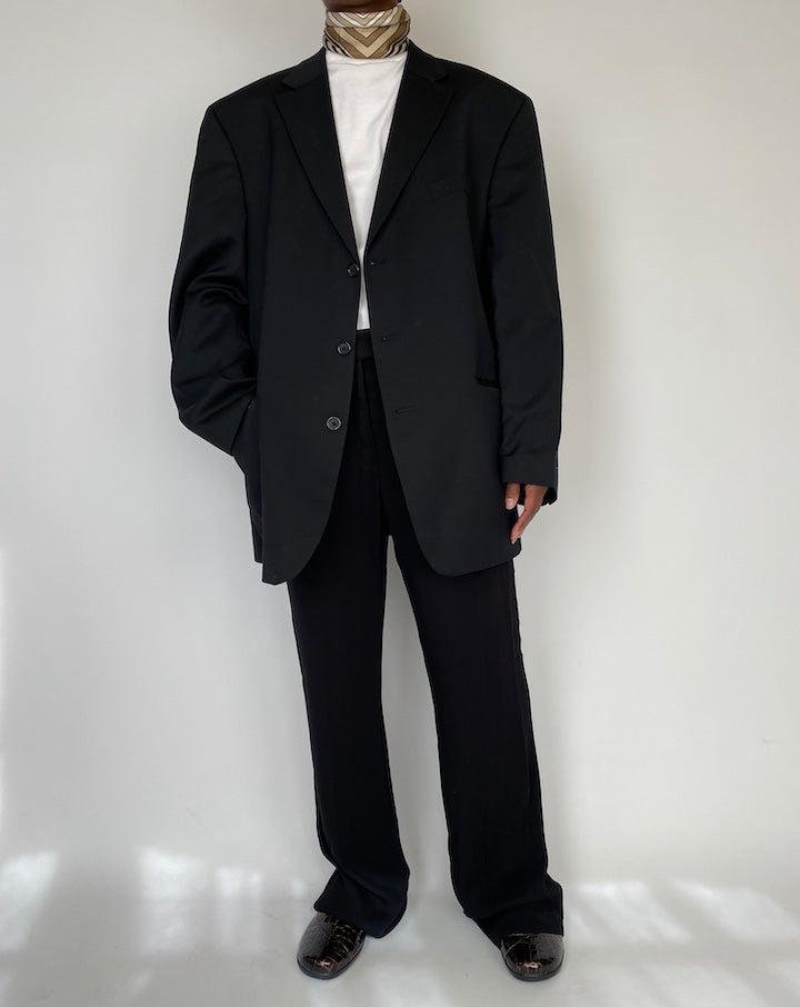 VINTAGE BLACK WOOL BLAZER 2100