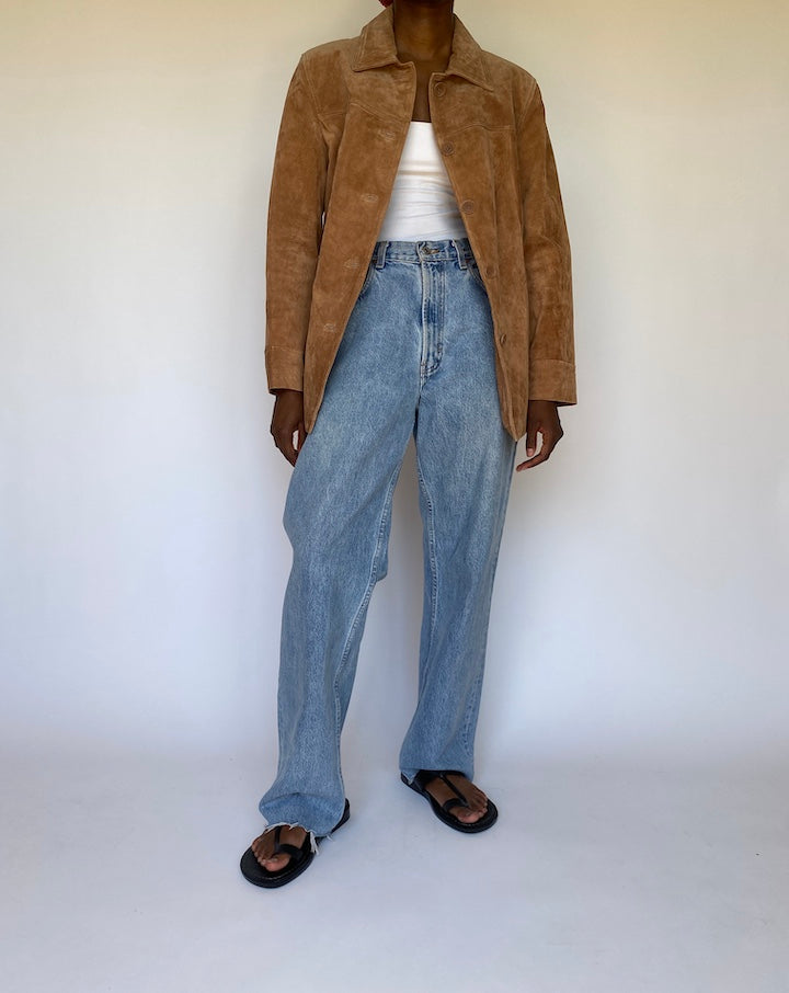 VINTAGE CAMEL SUEDE LEATHER JACKET 3690