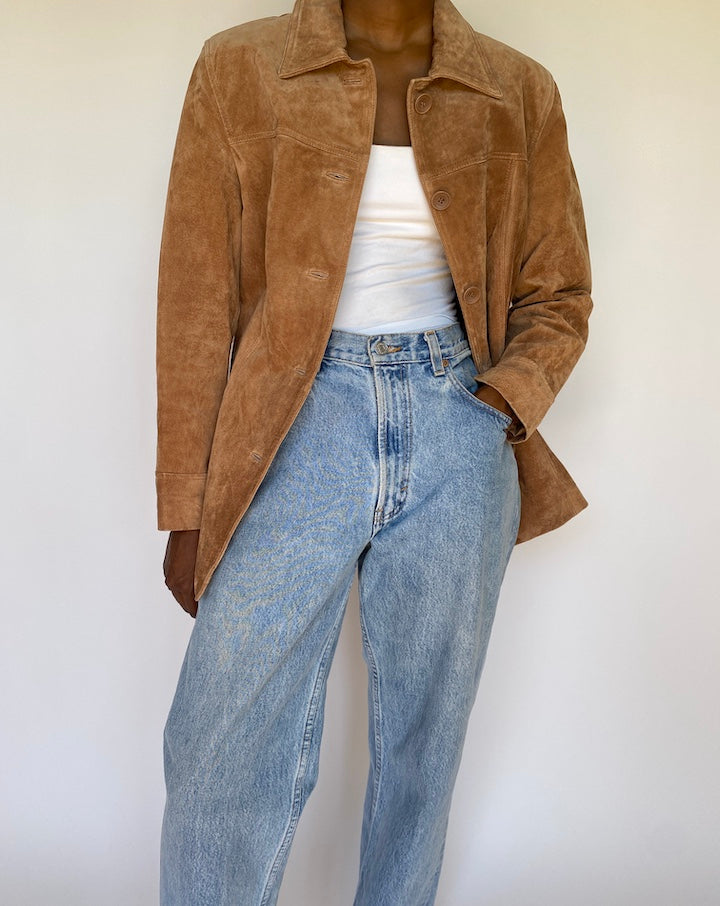 VINTAGE CAMEL SUEDE LEATHER JACKET 3690