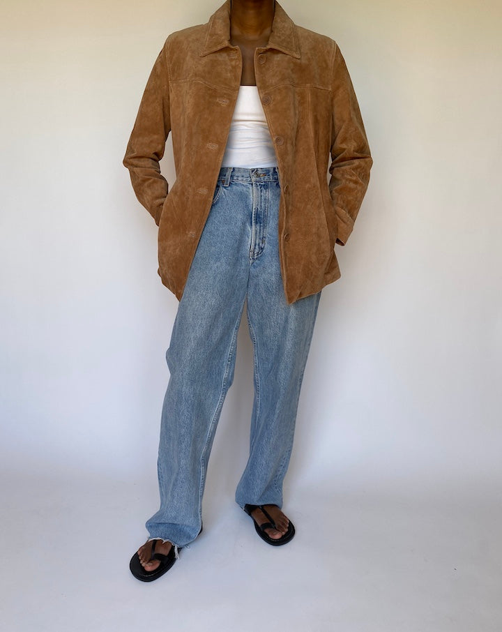 VINTAGE CAMEL SUEDE LEATHER JACKET 3690