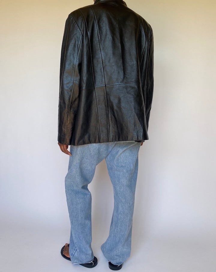 VINTAGE BLACK LEATHER JACKET 3691