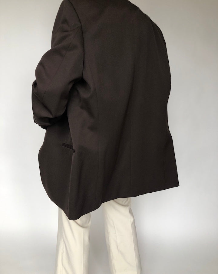 VINTAGE BROWN PURE LANA WOOL BLAZER