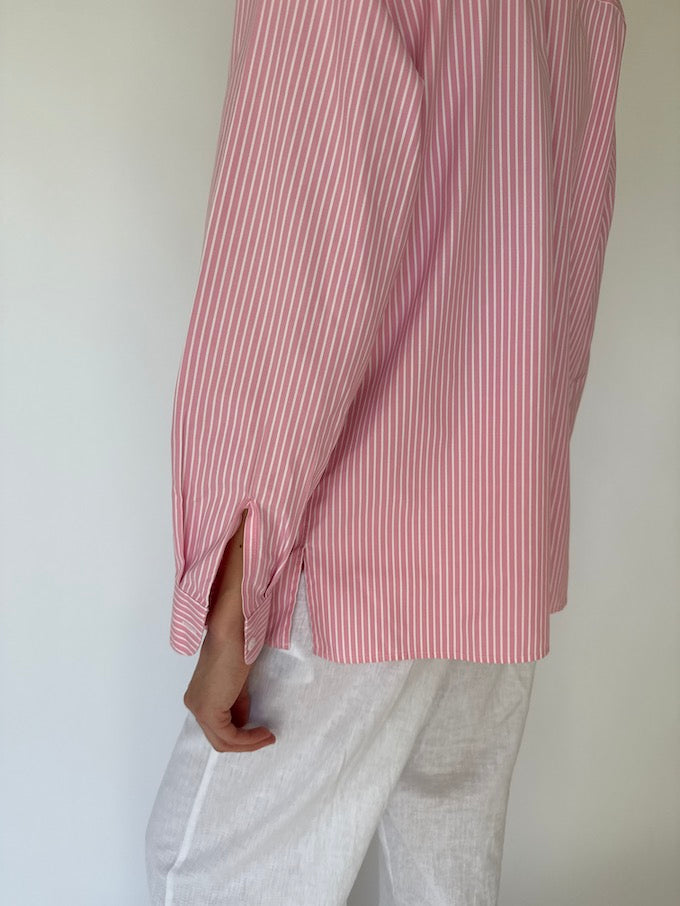 Vintage striped pink & white shirt 6189