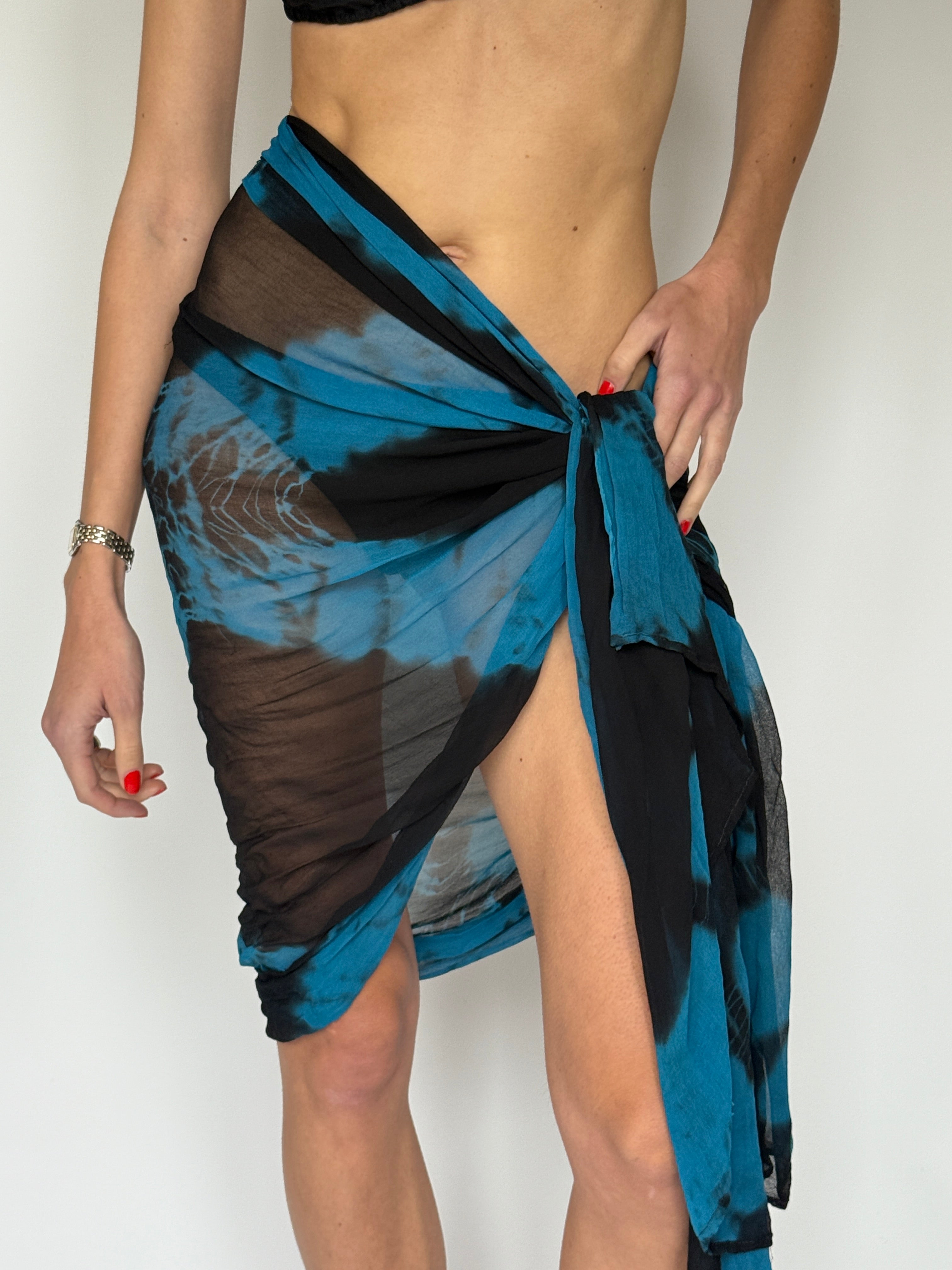 Vintage tie-dye chiffon sarong