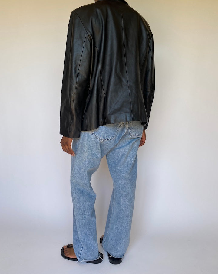 VINTAGE BLACK LEATHER JACKET 3697