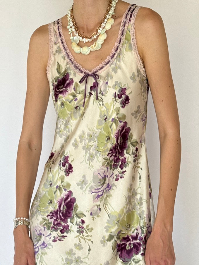 Vintage Oscar de la Renta romantic floral slip nightgown 6190