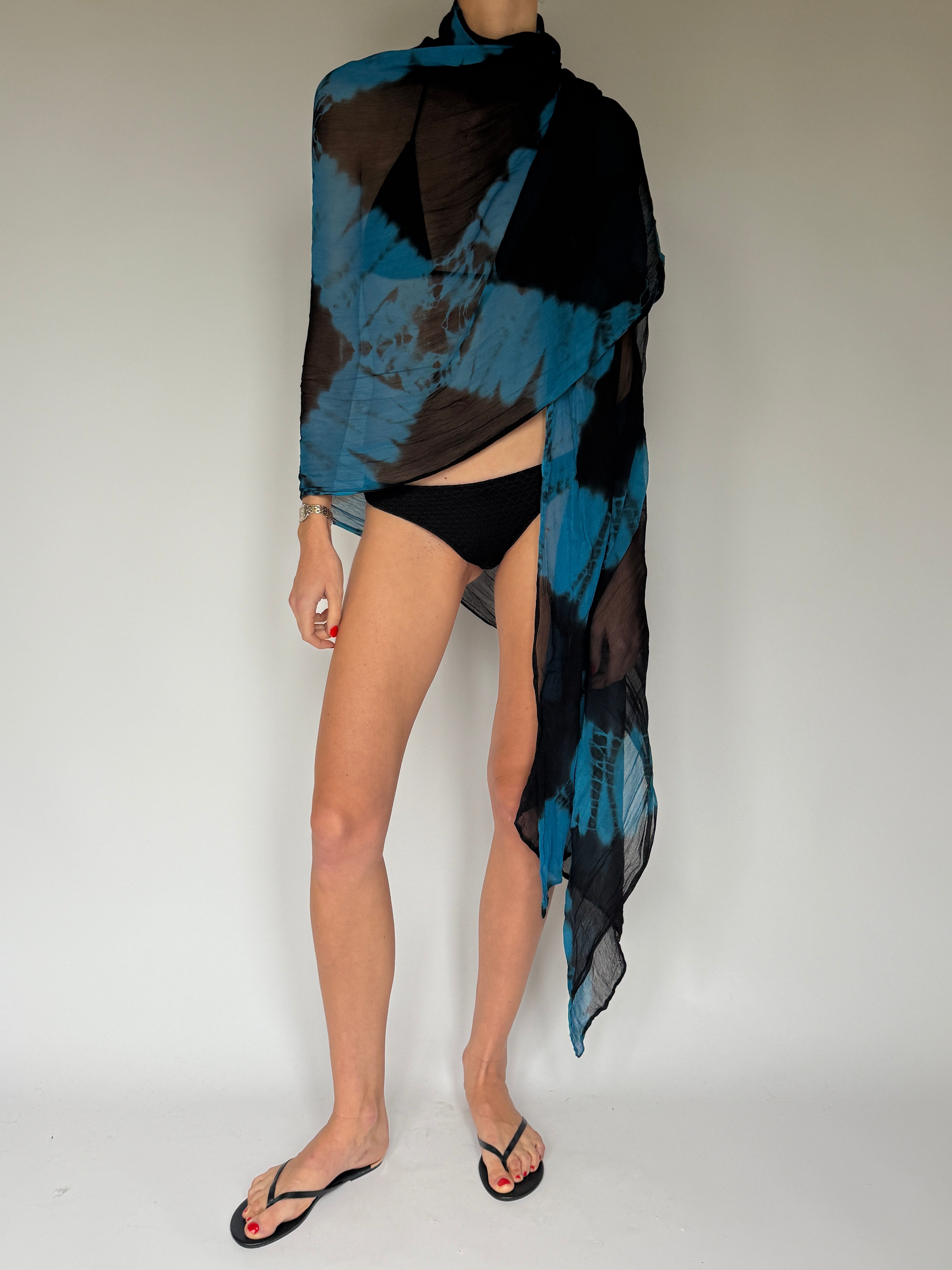 Vintage sheer tie-dye scarf