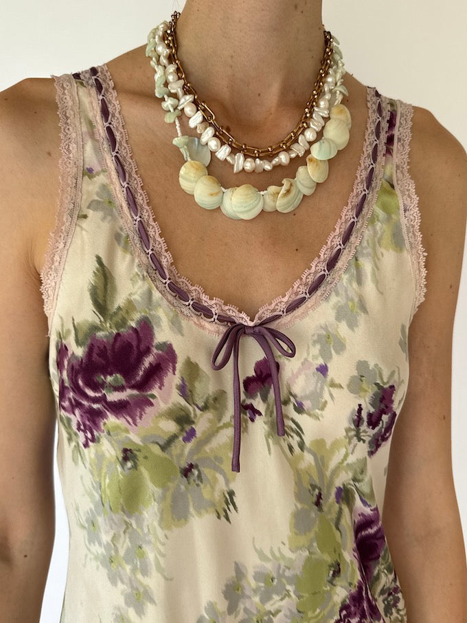 Vintage Oscar de la Renta romantic floral slip nightgown 6190