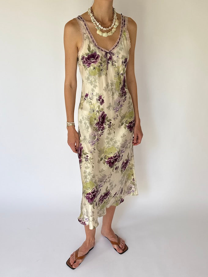 Vintage Oscar de la Renta romantic floral slip nightgown 6190